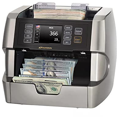 NUCOUN VC-7 Bank Grade Money Counter Machine Mixed Denomination,Value Counting,Mulit Currency,Printer Enabled,Serial Number,Cash Bill Counter 2CIS/UV/IR/MG/MT Counterfeit Detection, Cash Counter