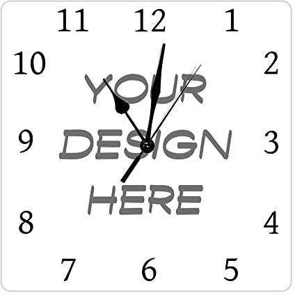 ENEDNATE Personalized Wall Clocks Custom Clock with Your Picture/Photo/Logo/Any Design Wall Clock for Home Living Room Decor Housewarming Gift Wedding Gift (12 inch, Square)