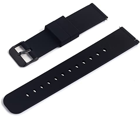 Adallor Smart klockarmband 20 mm 22 mm 18 mm universellt klockarmband i silikon, ersättningsarmband för smartklocka för män och kvinnor, 20mm, Silver