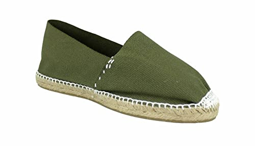 Desconocido Espadrillas classiche in tela con suola in juta, Kaki, 42 EU