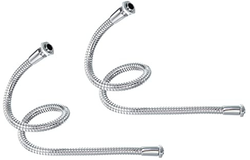 PATIKIL 15.7 Microphone Col Cygne, 2Pcs M10/M8 Filetage 8mm Métal Universel Tuyau Flexible Bras Col Cygne Tube Extension pour Multifonction Bricolage, Argenté