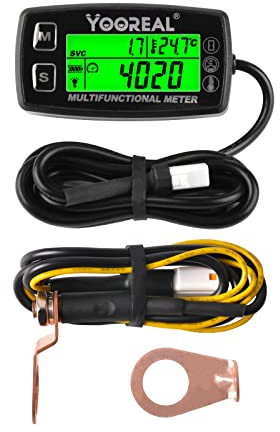 Yooreal Jauge de température du moteur, compteur TEMP, tachymètre d’arrêt de l’utilisateur pour scooter motoneige mini vélo moto tondeuse génératrice camion à benne basculante