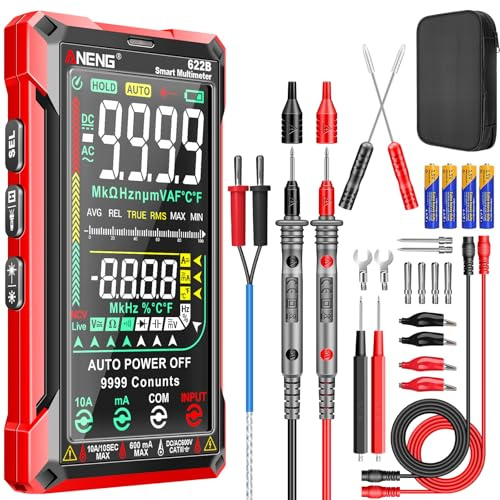 ANENG 622B Multimeter Digital Voltmeter Tester Smart Touch Ohm Ampere Auto Ranging TRMS 9999 Räkna Med NCV,Lik-/Växelström,AC/DC-Spänning,Resistans,Dioder,Kontinuitetstest,Kapacitet,Temperatur
