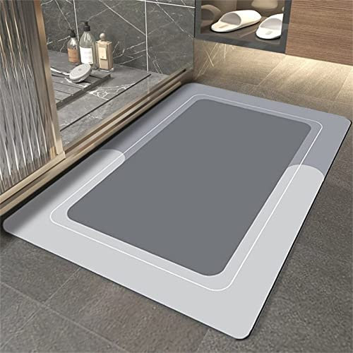 Badematte Rutschfester Badezimmerteppich Absorbierender Badteppich 70x120cm Duschmatte Schnelltrocknende Badematte Home, Badvorleger Rutschfest Waschbar, Bad Teppiche Badezimmermatte Quadrate