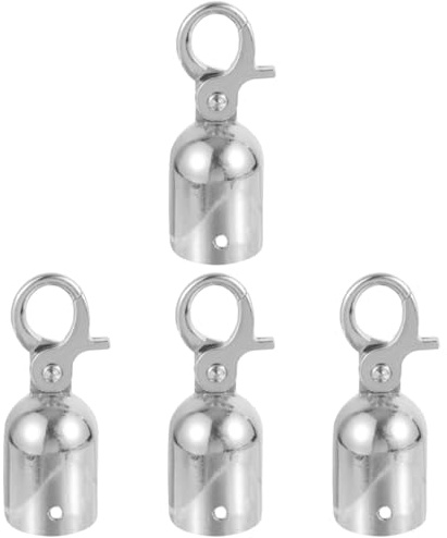 DOITOOL 4PCS Rope End Stopper Cord End Caps with Hook,Lobster Claw Clasps,Cord End Caps Barrier Rope End Hooks for Crowd Control Queue Divider