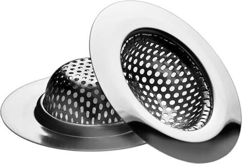 2-pack – 7 cm topp/3,8 cm korg – badkar i rostfritt stål avlopp sil skydd dusch hårdräneringsfångare handfat sil filterkorg för badrum