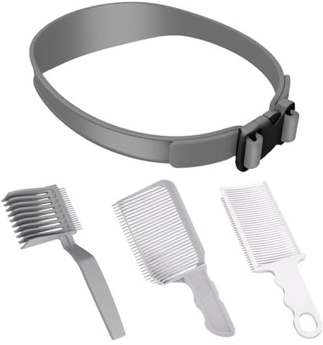 Tomedeks 4 Piezas Peine De Peluquería Para Hombres Set, Peine Cortapelo, Guía De Corte De Pelo, Peine Degradado Pelo Hombre, Para Salón, Peluquería, Herramienta De Peluquería (gris)