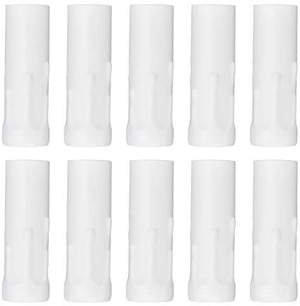 Ejoyous 10 Stück Kerzenhülsen, Hülsen für Kronleuchter Kerzenabdeckung Kerze Lampenschirm E14 Metallrohr für Kerzenlampenhalter Wandleuchten Lampen Pendelleuchten (WHITE)