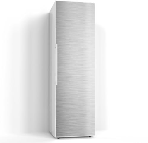 DEQORI Magnetfolie für Kühlschrank 60x200 cm | Motiv Gebürsteter Stahl | dekorative Magnetmatte Gefrierschrank Schutz | Magnet Deko-Folie selbstklebend, magnetisch & wasserabweisend