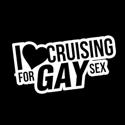 JIFENLI Autoaufkleber 15,7 cm * 8 cm Spaß ICH LIEBE CRUISING FÜR SCHWULEN SEX Auto Fenster Aufkleber Aufkleber Schwarz Silber Vinyl