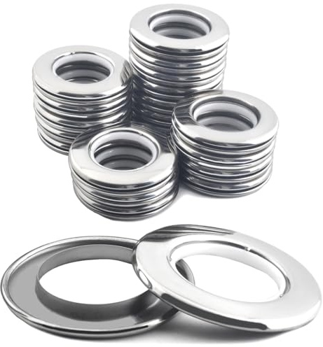 Ailejia Curtain Grommets Stainless Steel Eyelet Rings Round Full Metal Rings Inner Diameter 1-9/16(4cm) DIY Curtain Rings Nanoscale Low Noise Grommet (20)