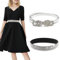 YMTWSRY 2 Stück Glitzergürtel für abendkleid, Breiter Dekorativer Gürtel Stretch Kettengürtel Bling Cinch Breit Rhinestone Belt Strass Taillengürtel für Kleid Damen Mädchen