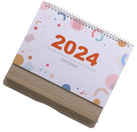 Operitacx Holz-tischkalender Klappkalender Schreibtisch Kalender Kalendertisch Bürokalender Filigraner Tischkalender Kleiner Tischkalender Verschleiß-beständig Holz Kalender