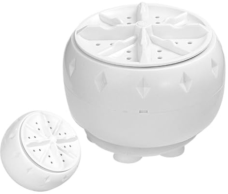 Lavatrice ad ultrasuoni portatile, piccola rondella ultrasonica a basso rumore plug-in, rondella automatica a turbina, rondella compatta con cavo USB per casa, viaggi, 10 x 7 cm