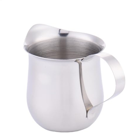 Jarra de espuma de leche de acero inoxidable, jarra de vapor, taza espumadora de leche para café, estrictamente seleccionada, segura para alimentos, a prueba de óxido, a prueba de manchas, adecuada