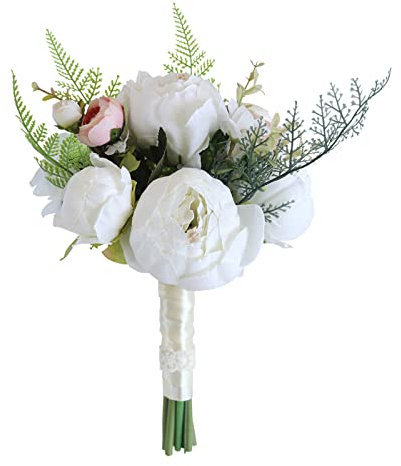 CAZSTYK Künstliche Pfingstrosen, Brautstrauß, Seide, Braut, hält Blumen für Zuhause, Jahrestag, Hochzeit, Party, Dekoration