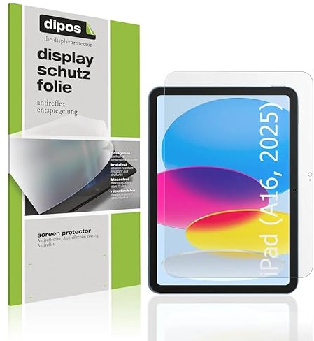 dipos 2x Displayschutzfolie matt für Apple iPad 11 Zoll A16 11. Gen 2025 | Antireflex, entspiegelnd, passt perfekt, Ultra-Dünn, kratzfest, blasenfrei, Fingerprint-kompatibel, selbstklebend