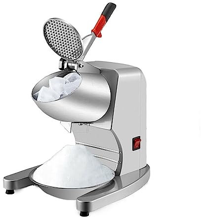 Machine à glace pilée Broyeur à glace électrique à double lame 95Kg/H Machine de granulation à cône de neige commerciale avec plateau gratuit fabricant de Smoothie de boisson glacée à la maison Broyeu