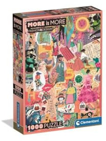 Clementoni - Puzzle pour Adultes 1000 Pièces, More is More - Fashin&Design Compact Box, Fabriqué en Italie, 37071