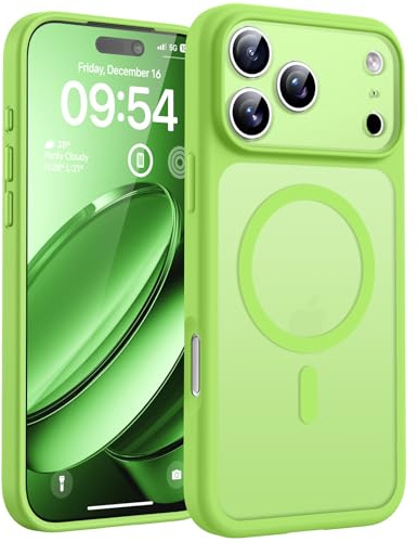 TOCOL for iPhone 17 Pro Max Case, Compatible with MagSafe, Light Green | Full Camera Protection, Built-in Magnets, 15FT Military-Grade Shockproof Thin Slim Translucent Matte Phone Cover