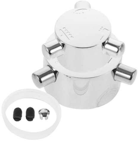 DOITOOL 2Pcs Shower Faucet Handle Replacement - Metal Mixer Tap Lever Set - Adjustable Adapter Switch Knob - 3 Gear Handwheel for Bathroom Tub - Basin Sink Plumbing Repair Parts