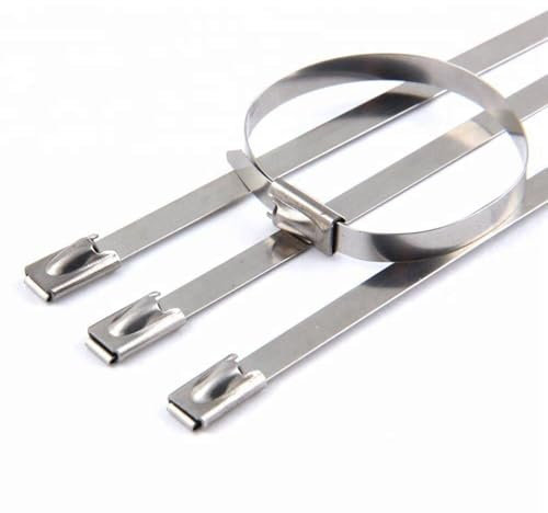 YUSSEQDD Bridas grises para cables Solución elegante y funcional para la gestión de cables Cuidado del jardín Acero inoxidable Bridas de acero inoxidable para cables