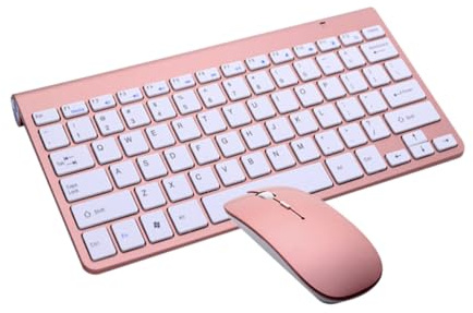 Teclado Inalámbrico 2.4g Ultrafino de Computadora con Ratón | Plástico, Diseño Elegante, para Teléfono y Oficina, Compacto y Fácil de Llevar