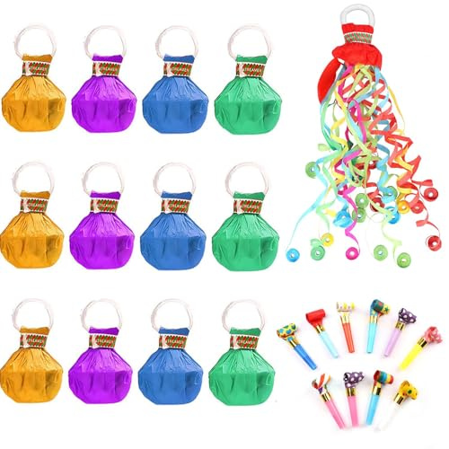 Set di 22 cannoni stelle filanti, coriandoli, per feste di compleanno, matrimoni, carnevale, lauree e feste di Natale, facile da usare e sicuro