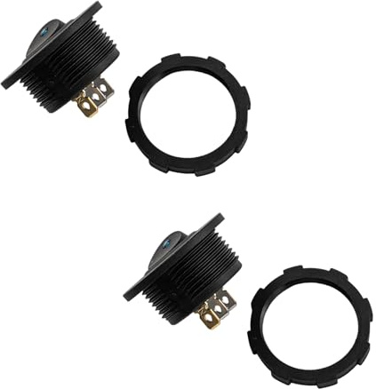 Dupoem 2 Pièces Interrupteur à Bascule Étanche KCD1-8 12V 16A, Interrupteur d'Éclairage Ronde LED en Bleu 3 Broches pour Véhicules Marins Bateaux Camping-Cars Voitures VTT Moteur Chauffage Pompe