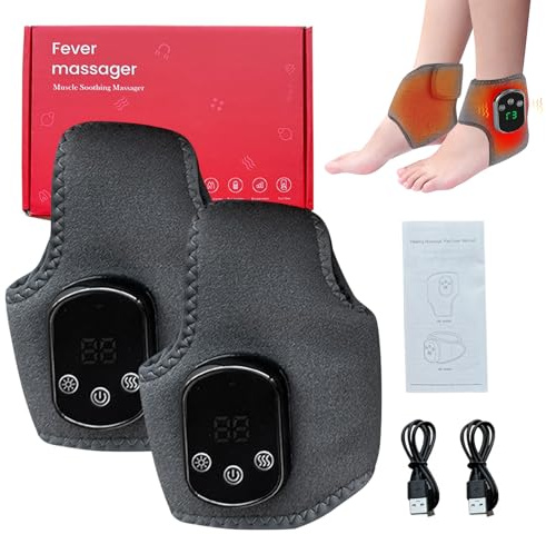 3-In-1-Fußmassager, Fussmassagegerät Fußmassage Neuropathie Fussmassagegerät Elektrisch Portable Cordless Ankle Fussmassage Foot Massager 3 Modi Und 5 WäRmestufen Für Damen Und Herren (2 Packungen)