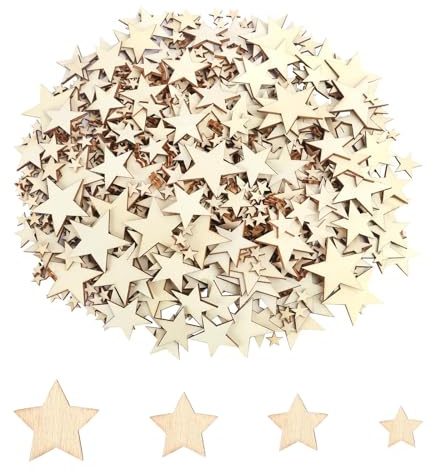 100 Stück Streudeko Weihnachten Holz, Tischdeko Weihnachten, kleine Holzsterne zum Basteln, Mini Holzsterne, Weihnachts Streudeko, Streudekos Weihnachtens,für DIY Geburtstag Handwerk Tischdeko