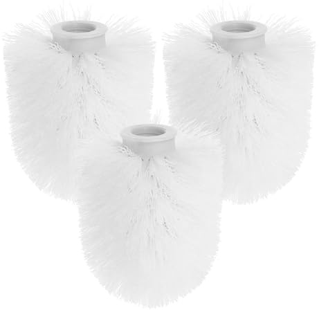 3 Piezas Cabezal de Repuesto Blanco Plástico para Cepillo de Inodoro | Recambio Escobillas de Baño, Cabezal de Cepillo para Limpieza de Inodoro, Dormitorio y Baño