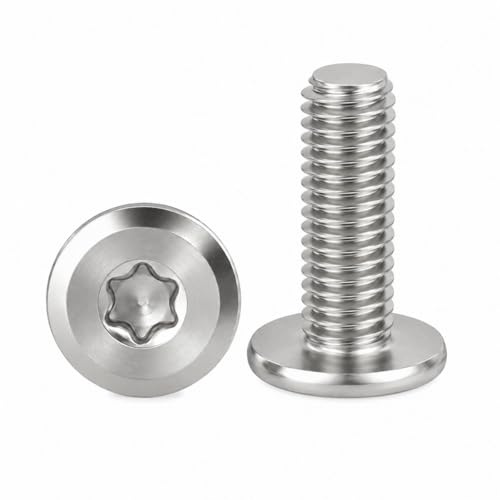 Drenky Torx 10 Stück Edelstahl Schrauben M8x20mm Flachkopfschrauben | Linsenkopfschrauben M8 Vollgewinde Torx Schrauben Möbelschrauben für Heimwerkerarbeiten und Metall-Holz-Verbindungen