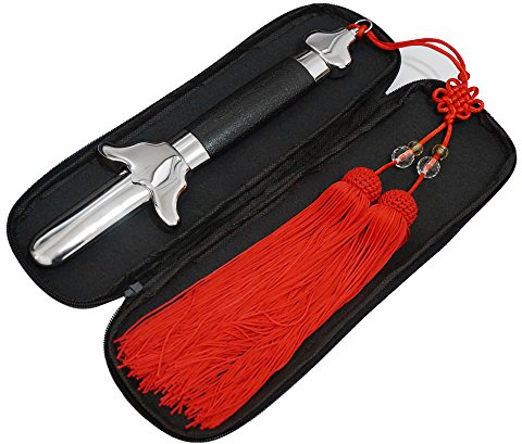 FancyWolf Retractable Sword Tai Chi Sword Magic Sword Blunted Sword Chinese Kung Fu Martial Arts Extendable Sword Exercises Performance (Stainless Steel)