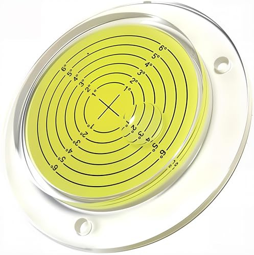 Chiloskit Nivel de burbuja circular circular de 100 mm de diámetro con agujeros de montaje para trípode RV