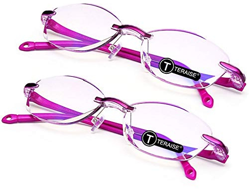 TERAISE 2 STÜCKE Anti Blau Licht Computer Brille Leser Qualität Mode Frauen Lesebrille(1.5X)