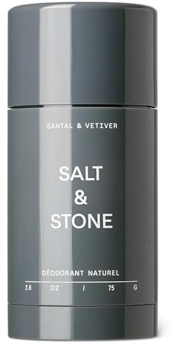 SALT & STONE Sensitive Skin Natural Deodorant for Women & Men - Santal & Vetiver | Aluminum Free & Baking Soda Free For Sensitive Skin | Free From Parabens, Sulfates & Phthalates (2.6 oz)