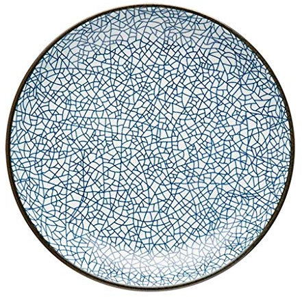 SMEJS Storage tray - Ice Crack Vintage Ceramic Plate Western Dish Disc Cutlery Steak Dish White Melamine Home Dinnerware