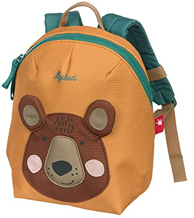 SIGIKID 25223 Mini Rucksack Bär Kinderrucksack für Krippe, Kita, Ausflüge empfohlen für Mädchen und Jungen ab 2 Jahren, Braun 28 cm