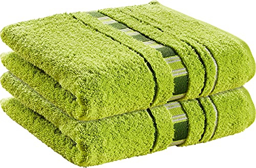 Erwin Müller Handtuch-Set 2er-Pack Achern grün Größe 50x100 cm - #500g/m² - schnell trocknend, extra saugstark, beidseitige Schlaufen