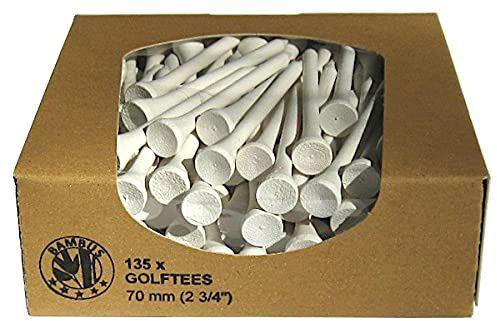 GOLF-TEES.SHOP TEES in der ÖKO-Box - 54mm (150 STK) / 70mm (135 - Hartholz oder Bambus - versch. Farben