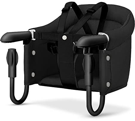 Humpy Dumpy Faltbar Babysitz | Baby Tischsitz | Baby Hochstuhl | Kinder Hochstuhl | Sitzerhöhung für zu Hause und Unterwegs mit Transporttasche | Reisestuhl für baby und Kinder (Schwarz)