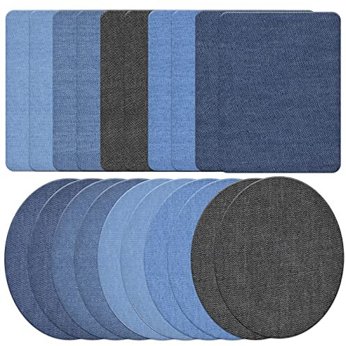 NATUCE 20 Stück Flicken zum Aufbügeln für Innen und Außen, Patches zum aufbügeln, Baumwolle Aufbügelflicken Bügelflicken Denim Patches Bügeleisen Reparatursatz für Jeans Kleidung Kleid DIY-Zubehör