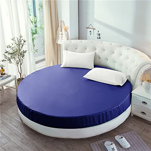 ZYFAB Color sólido Redondo Cama Sábana Bajera Cobertor de Cama Cuidado súper Suave y fácil Sábana para Hotel Hogar,D,Diameter:200cm(78.7inch)