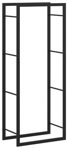 vidaXL Portant de bois de chauffage Noir mat 50x28x132 cm Acier