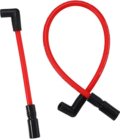 A ABSOPRO Scintilla Spina Cavo per per Harley Davidson Gomma Rosso (Set di 2)