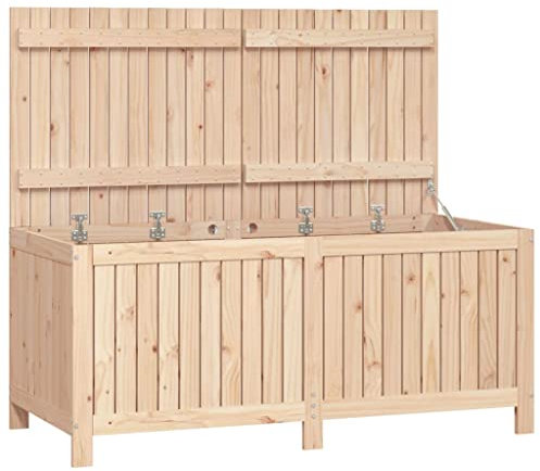 vidaXL Gartentruhe, Gartenmöbel Kiste mit Deckel, Gartenbox Auflagenbox für Garten Terrasse Balkon, Aufbewahrungsbox Kissenbox, Massivholz Kiefer