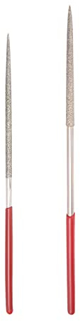sourcing map Lot de 7 limes aiguilles diamantées rondes 2 mm x 100 mm et 3 mm x 140 mm Grain 150