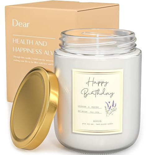 Boyujk Scented Candles Gift Set for Women: 30th, 40th, 50th, 60th Birthday Gifts for Mum, Friend, Wife with Blessing Tags (260g)