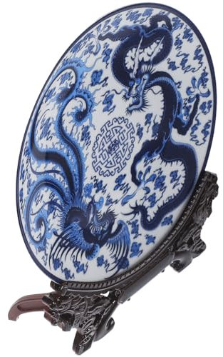 ABOOFAN Porcelain Plate Chinese Decorative Serving Dish for Home Restaurant Hotel
